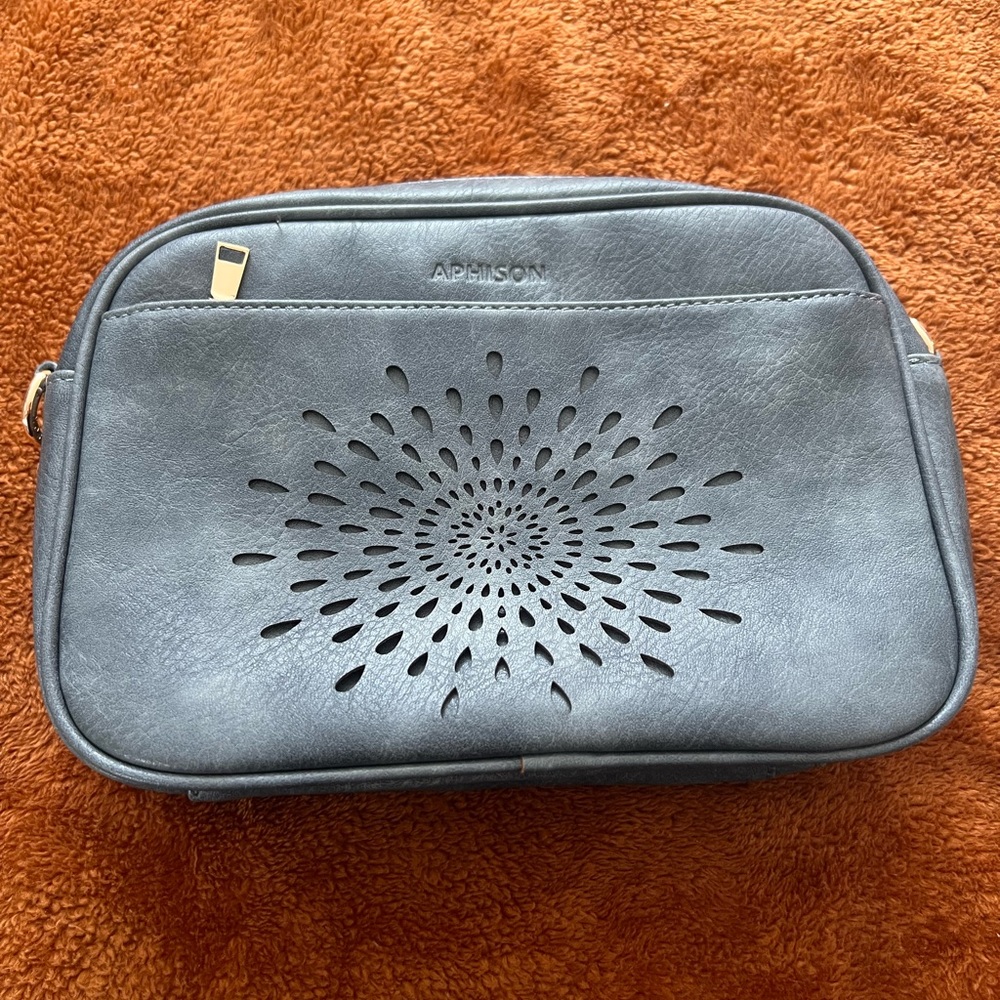 Blue/Gray Women's Bag with Cutout Design